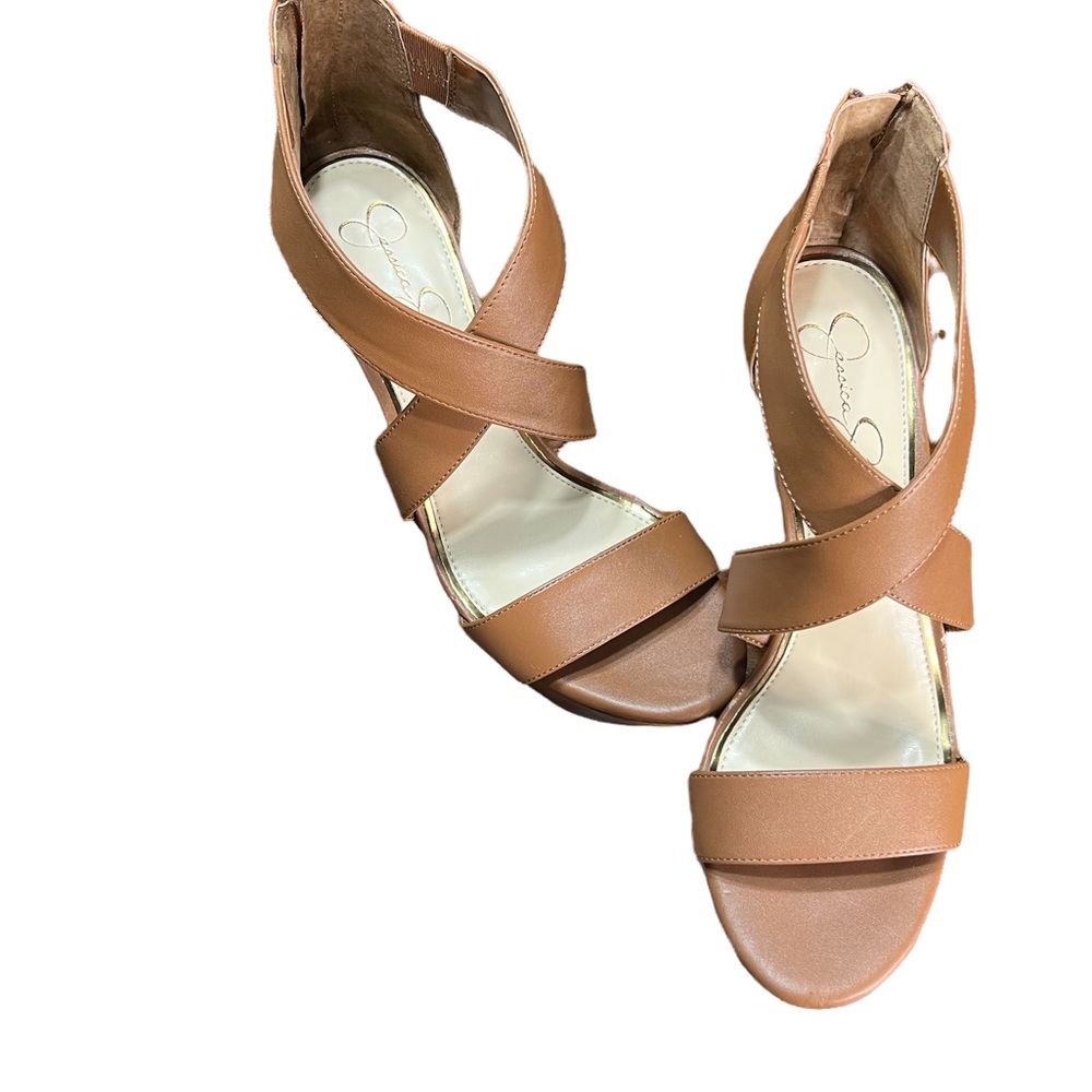 Jessica Simpson Women Luggage  Wedges Size 10M